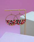 Beaded Patchwork Circle Earrings | Sweet Escape