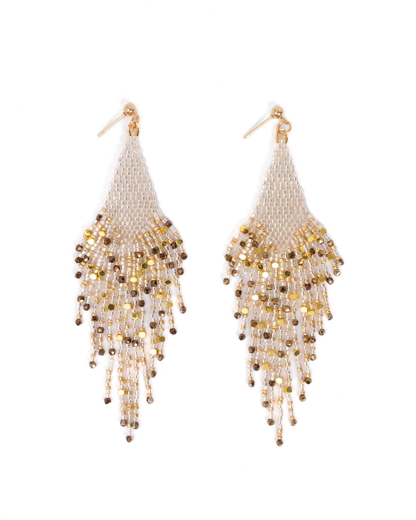 Beaded Fringe Earrings | Starlight