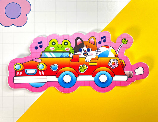 Frog Road trip | Vinyl Sticker