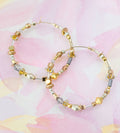 Gold and Silver Large beaded Hoops