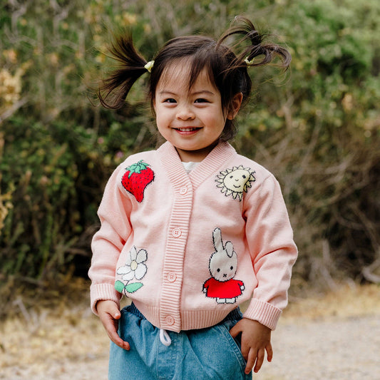Miffy Knit Cardigan | Soft Pink