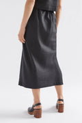 Stilla Linen Skirt| Black