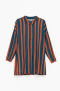 Tilbe Shirt | Bronze-Teal Paint Stripe