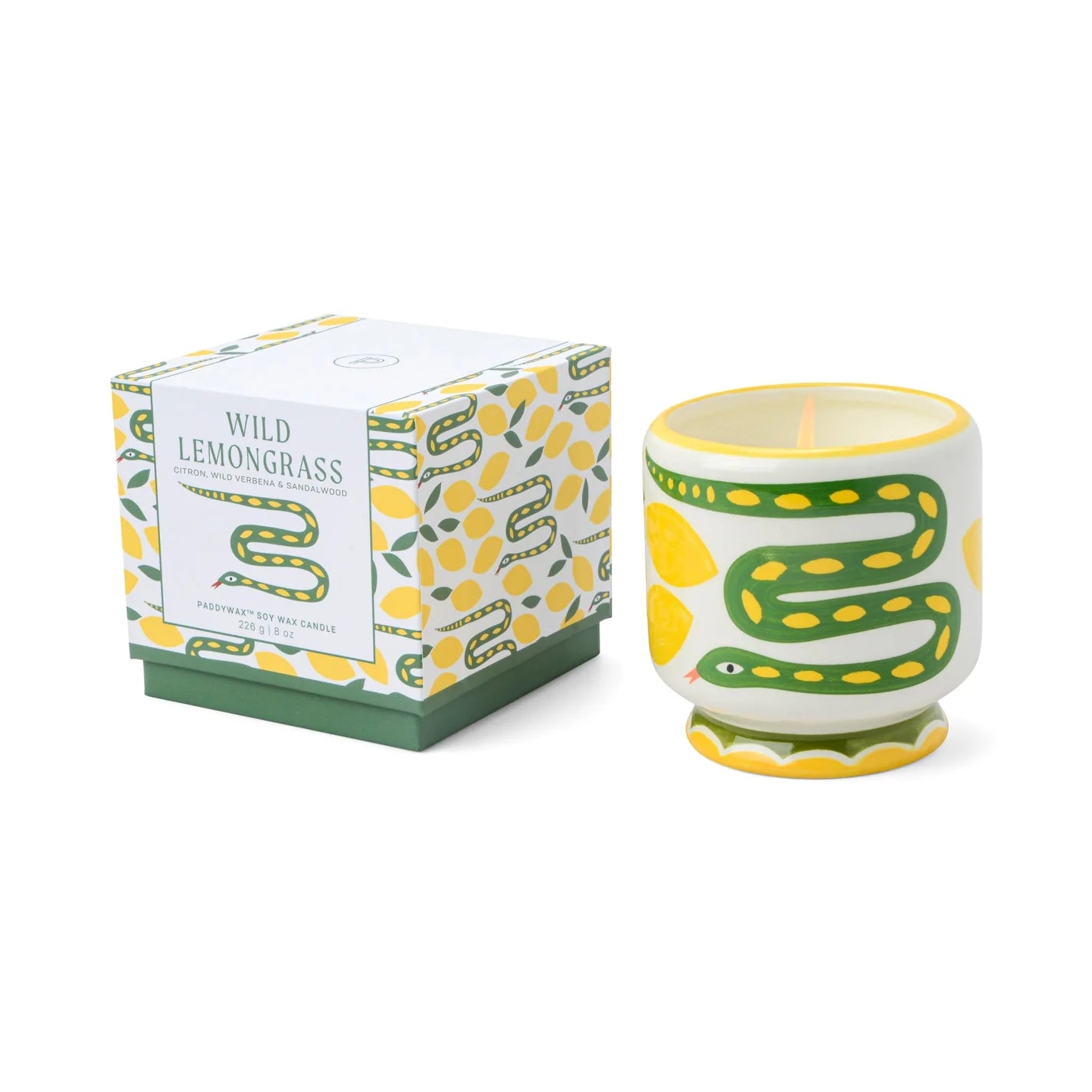 Adopo Ceramic Snake Candle | Wild Lemongrass