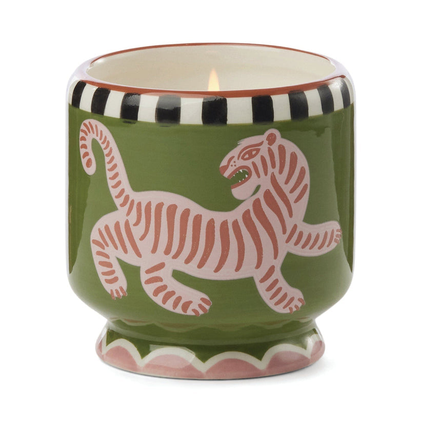 Adopo Ceramic Tiger Candle | Black Cedar & Fig