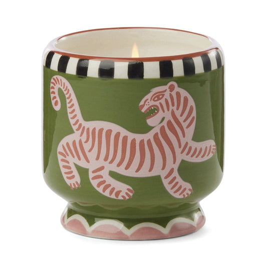 Adopo Ceramic Tiger Candle | Black Cedar & Fig