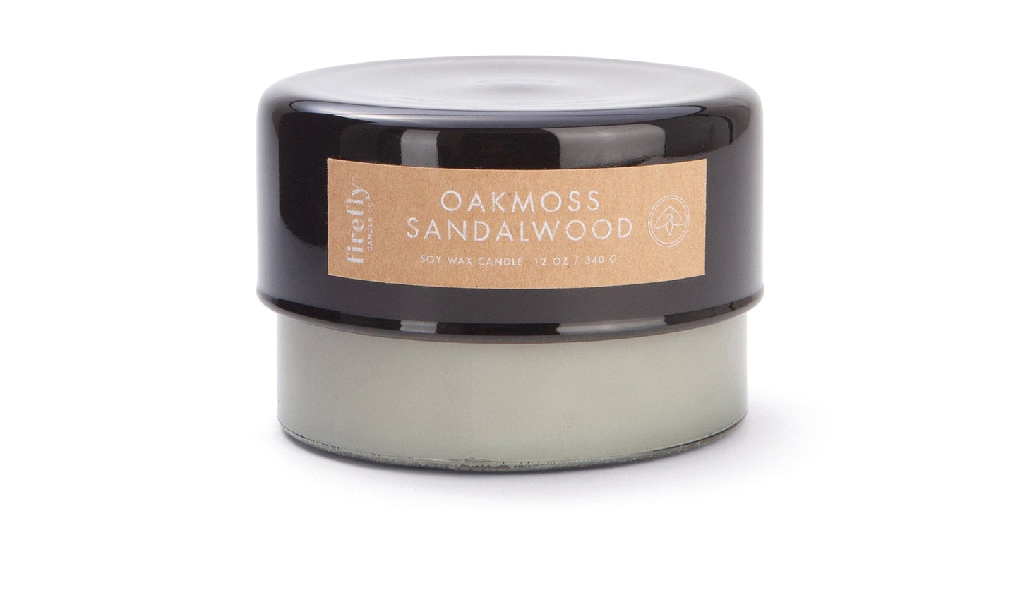 Oakmoss Sandalwood Botany 13oz Black Glass with Lid