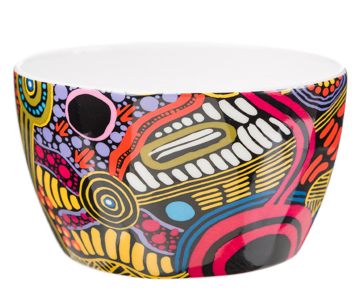 Aboriginal Art Bone China Bowl | Justin Butler