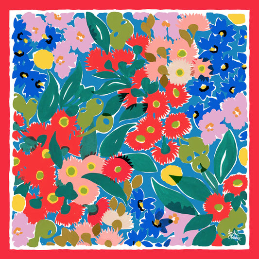 Silk Cotton Scarf | BUSH BLOOM RED