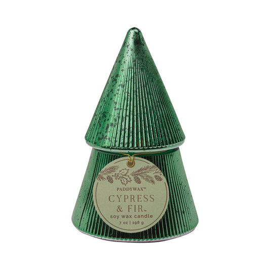 Stacked Tree Candle | Cypress & Fir - Various colours