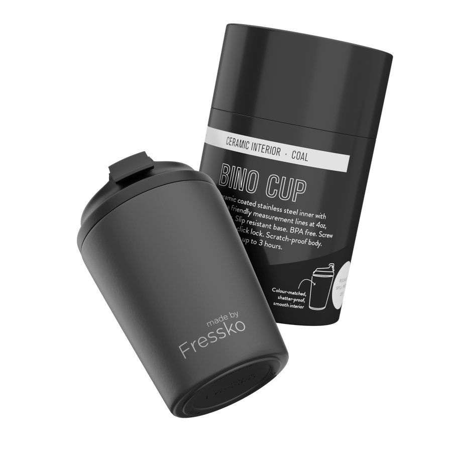 Reusable Ceramic Cup - Bino 8oz | Coal