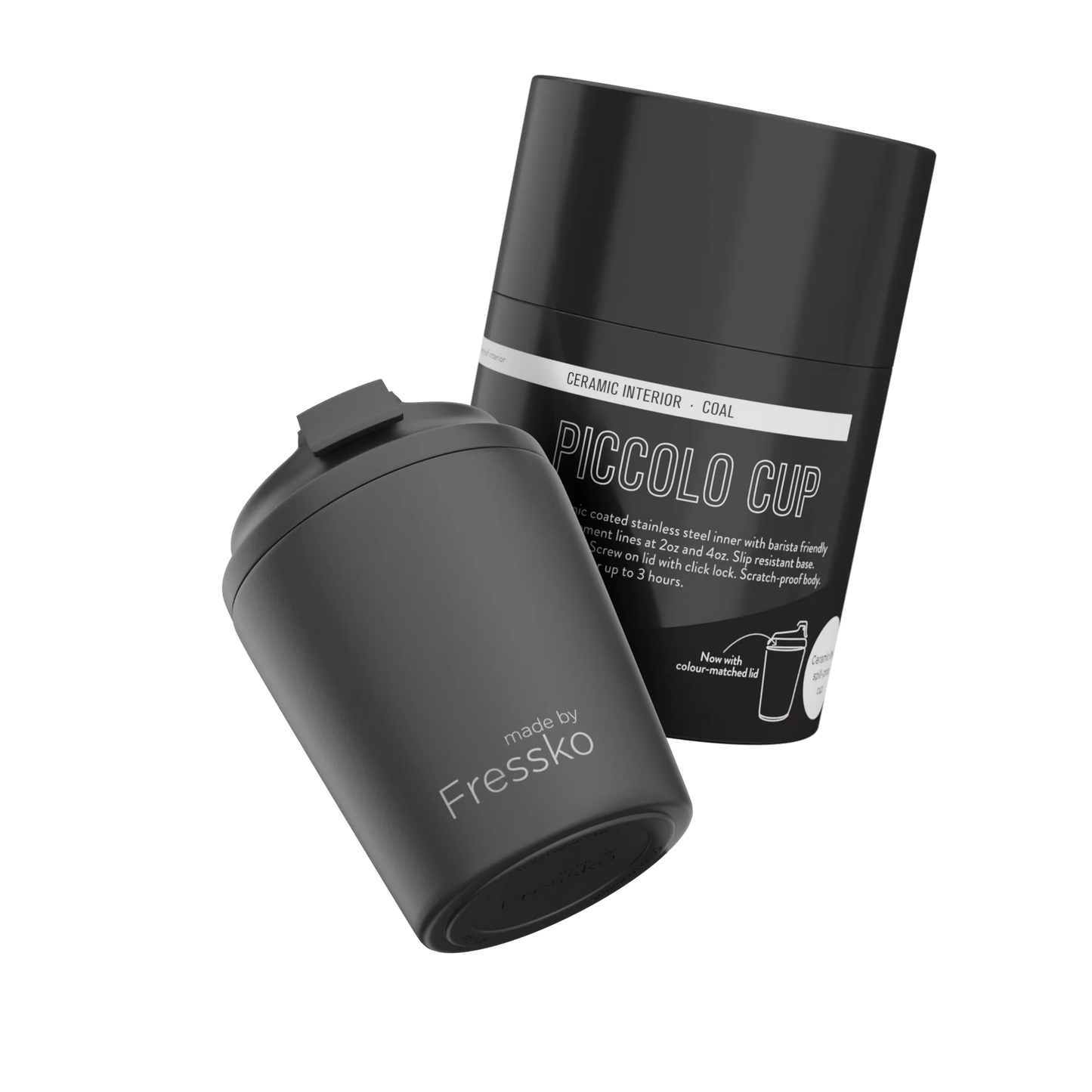 Reusable Cup Ceramic - Piccolo 4oz | Coal