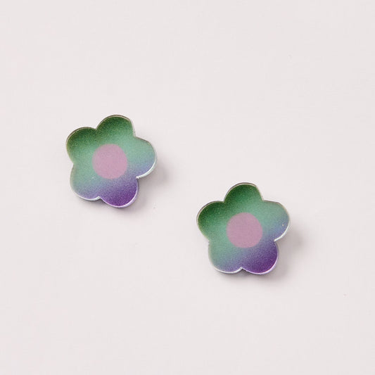 Ombre Daisy Stud | Green Purple