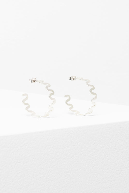 Kero Squiggle Hoop Earring | Silver