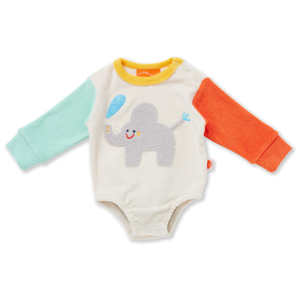 Zoo Crew Cream | Terry Long Sleeve Bodysuit