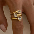 Heart Shape Twist Ring | Gold