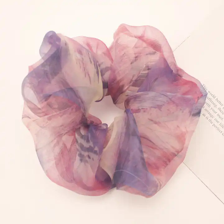 Jumbo Organza Floral Scrunchies | Various Colours