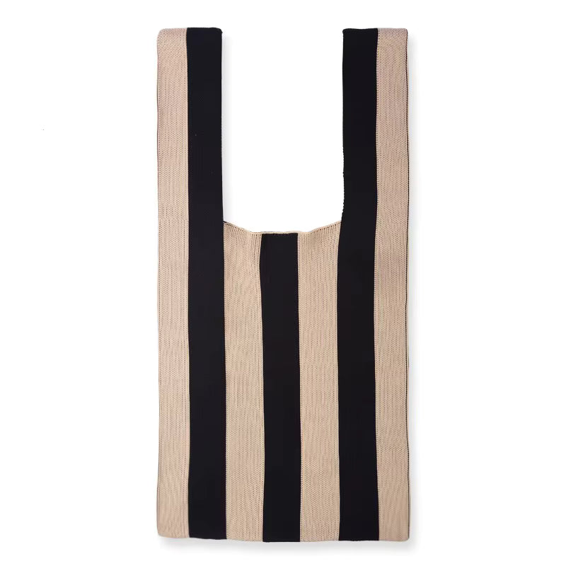 Knit Tote Bag  | Assorted Stripe Colours