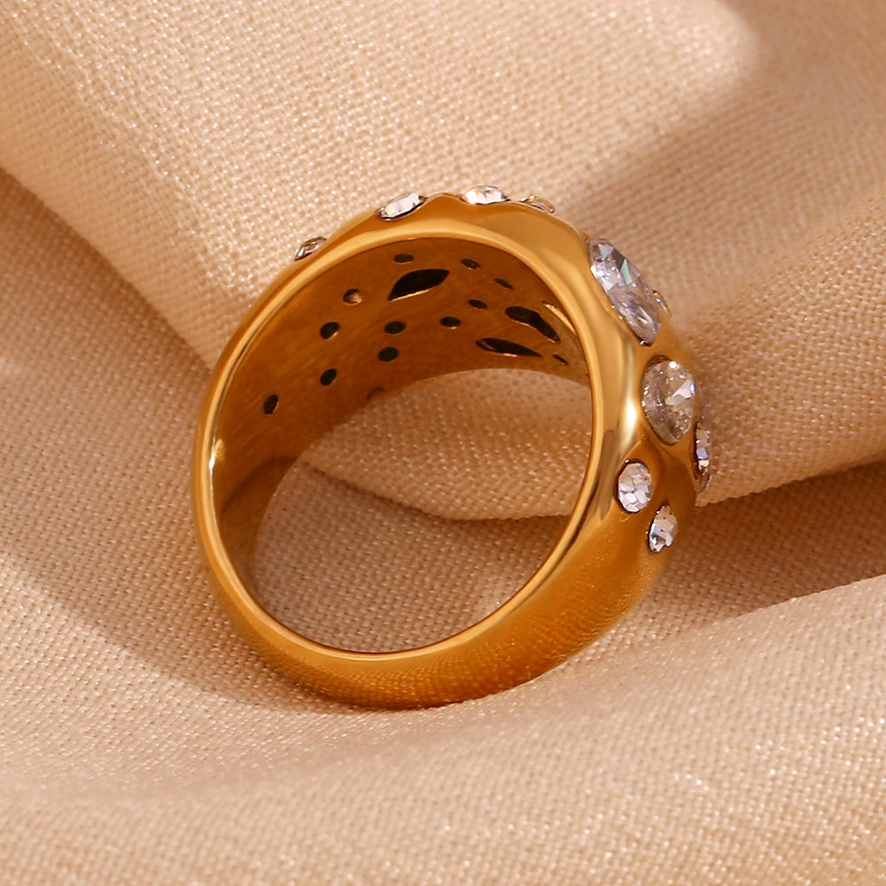 Chunky Multi Stone Ring | Gold