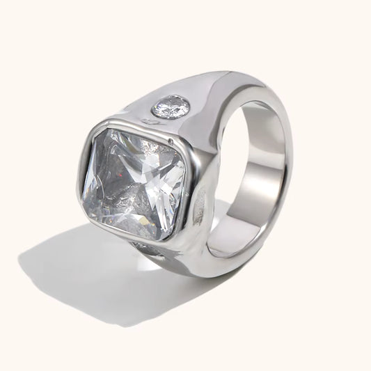 chunky gem signet ring | various colours