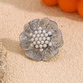 Chunky Flower Pearl Ring | Various Colours