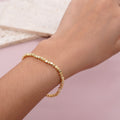 Gold Cube Bead Bracelet | Elastic