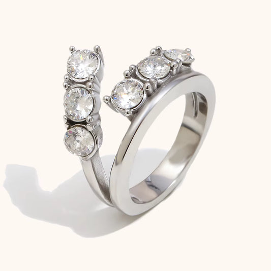 twist stone ring | silver