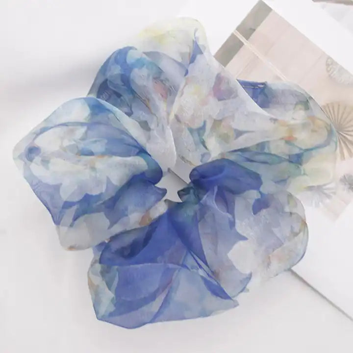 Jumbo Organza Floral Scrunchies | Various Colours