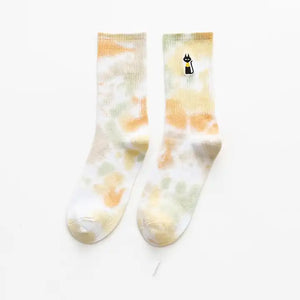 Tie Dye Embroidered Socks | various colours available