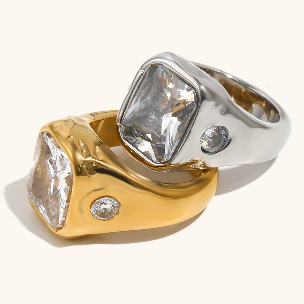 chunky gem signet ring | various colours