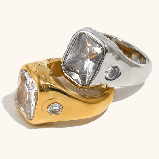 chunky gem signet ring | various colours