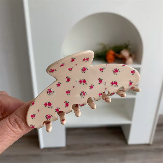 floral rhinestone | round hair claw