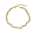 Chunky Pear Pendant Necklace | Silver & Gold