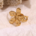 Hammered Flower Ring | Gold