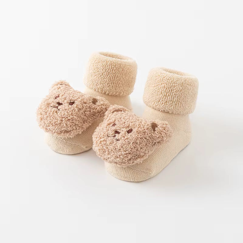 Fluffy Teddy Bear Baby Socks | Various Colours
