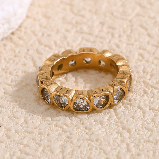 Heart Stone Ring | Gold