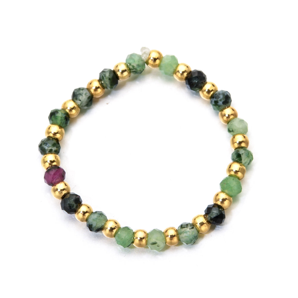 multicolour beaded elastic ring | various colours