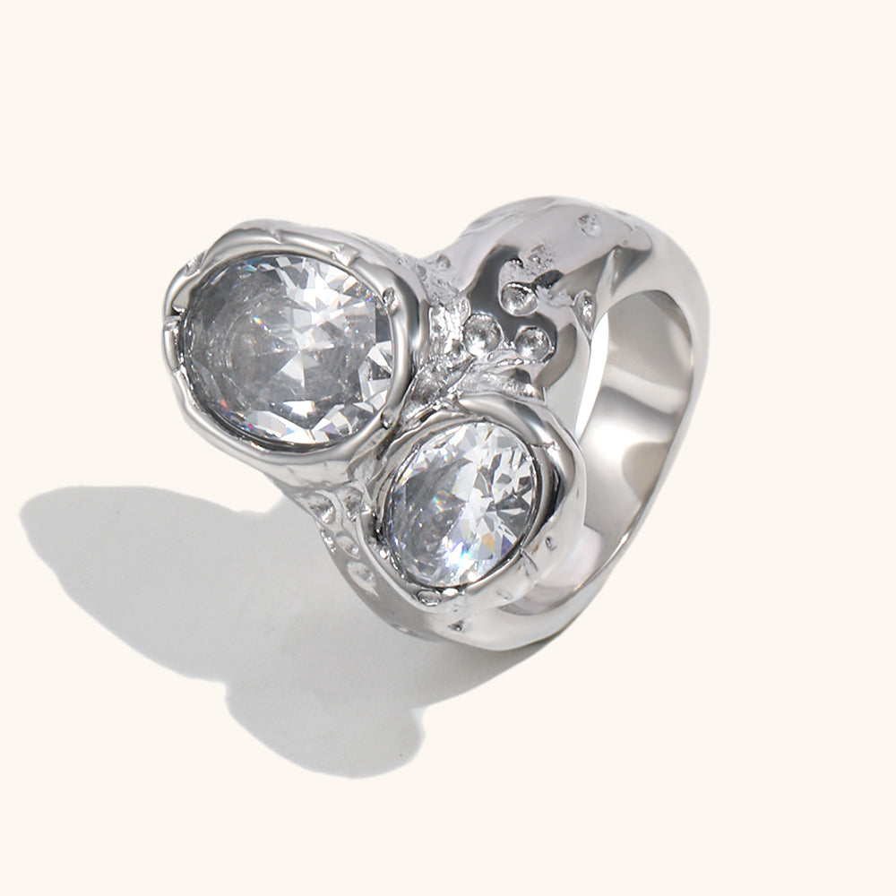 gem scrunch ring | silver