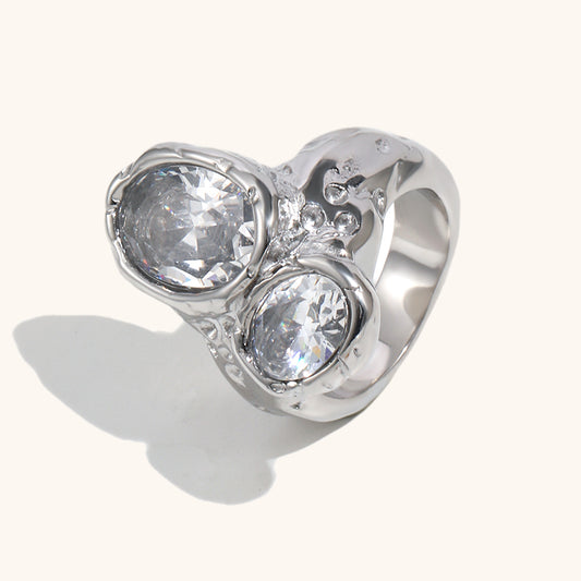 gem scrunch ring | silver