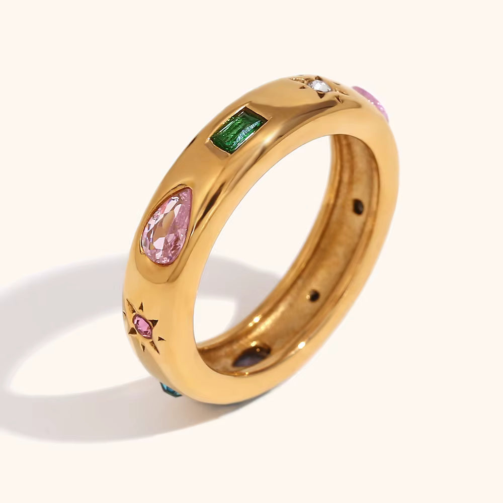 Gem Band Rings | Silver & Gold