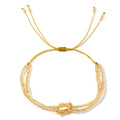 Metallic Glass Bead Slider Bracelet | Various Colours