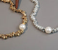Chunky Pear Pendant Necklace | Silver & Gold