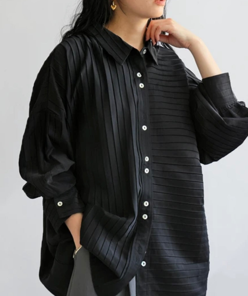 Asymmetrical Pleated Shirt