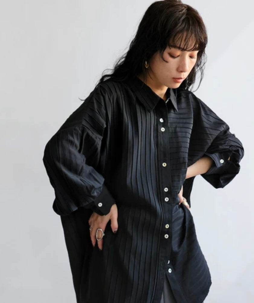 Asymmetrical Pleated Shirt