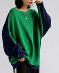 Double Sided Knit Top | Green Blue