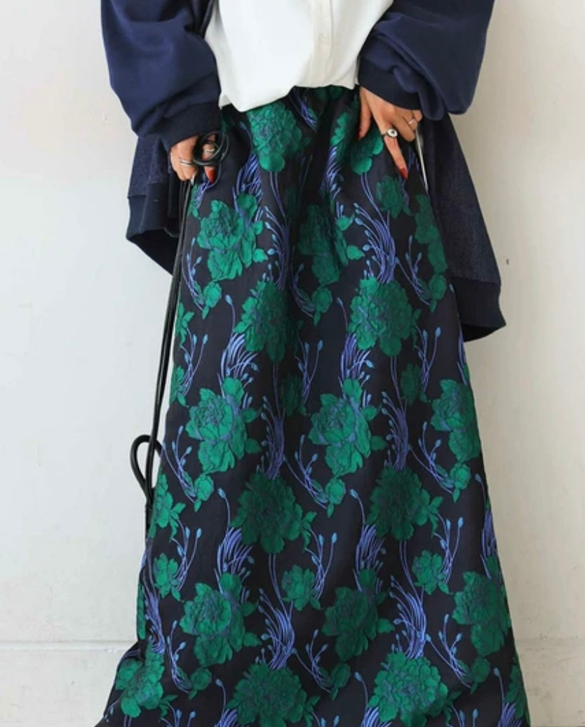 Floral Jacquard Skirt