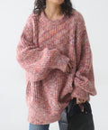 Oversized Speckle Knit Jumper | Pink