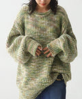 Oversized Speckle Knit Jumper | Green