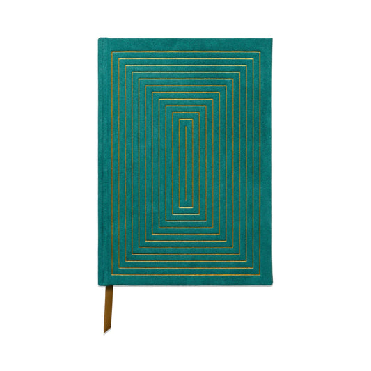 Suede Journal with Pocket | Linear Boxes - Green