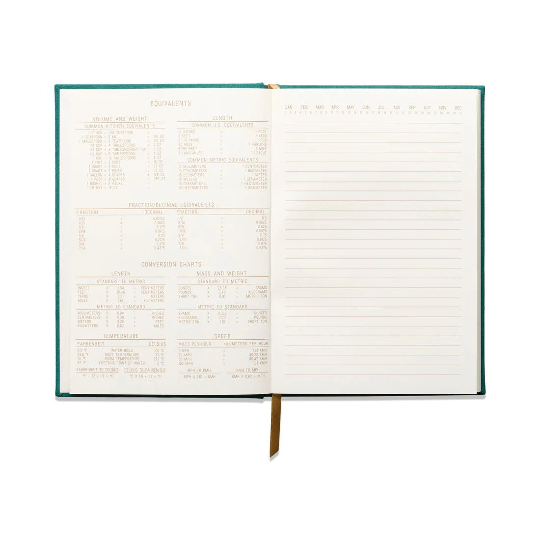 Suede Journal with Pocket | Linear Boxes - Green